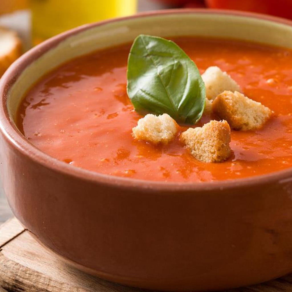 Entradas Crema de tomate con Maíz tierno - Pepper Gourmet